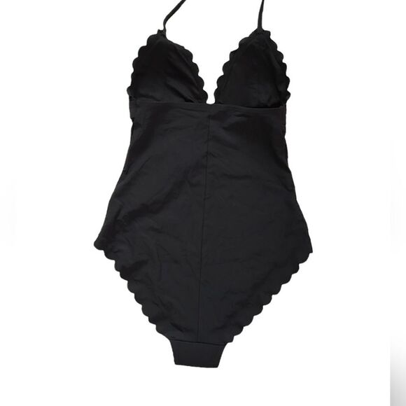 H&M One Piece Black Scallop Swimsuit Size 2 - Picture 4 of 6